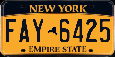 NY license plate FAY6425