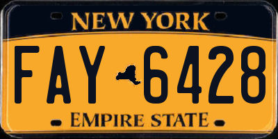 NY license plate FAY6428