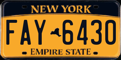 NY license plate FAY6430
