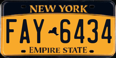 NY license plate FAY6434