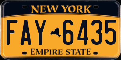 NY license plate FAY6435