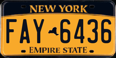 NY license plate FAY6436