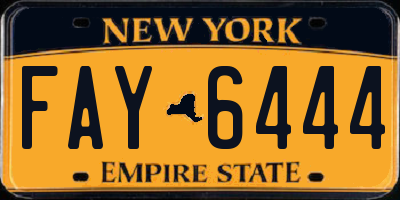 NY license plate FAY6444