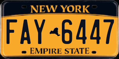 NY license plate FAY6447