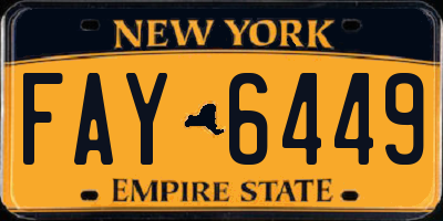 NY license plate FAY6449