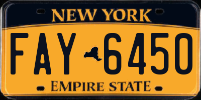 NY license plate FAY6450