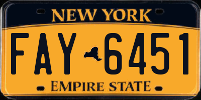 NY license plate FAY6451