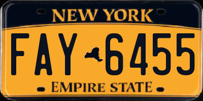 NY license plate FAY6455