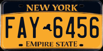 NY license plate FAY6456