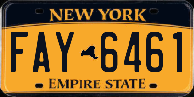 NY license plate FAY6461