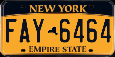 NY license plate FAY6464