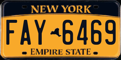 NY license plate FAY6469