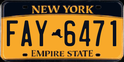 NY license plate FAY6471