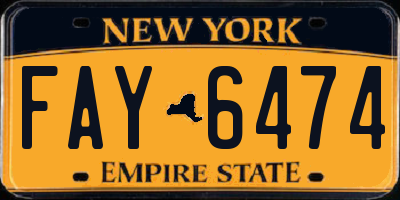 NY license plate FAY6474