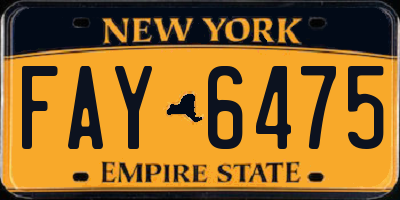 NY license plate FAY6475