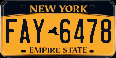 NY license plate FAY6478