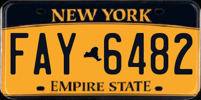 NY license plate FAY6482