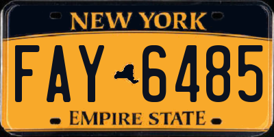 NY license plate FAY6485