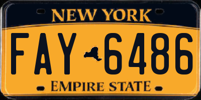 NY license plate FAY6486