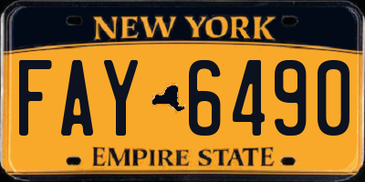 NY license plate FAY6490