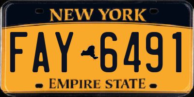 NY license plate FAY6491