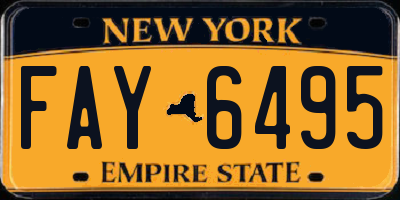 NY license plate FAY6495