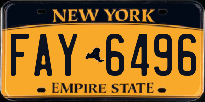 NY license plate FAY6496