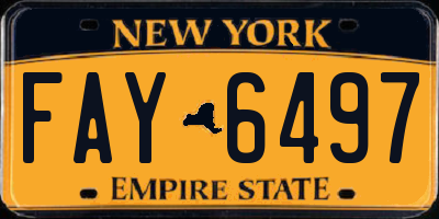 NY license plate FAY6497