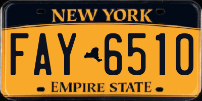 NY license plate FAY6510