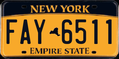 NY license plate FAY6511