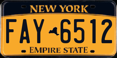 NY license plate FAY6512