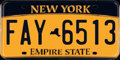 NY license plate FAY6513