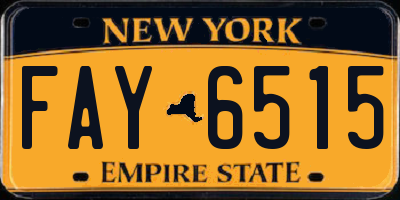 NY license plate FAY6515