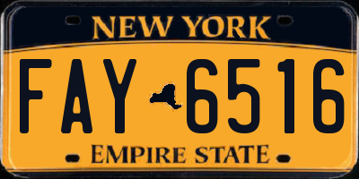 NY license plate FAY6516