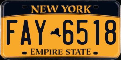 NY license plate FAY6518