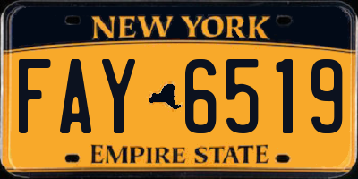 NY license plate FAY6519