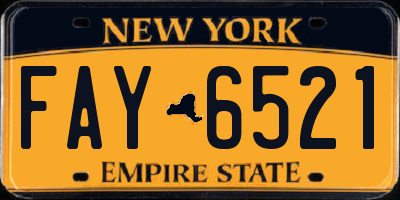 NY license plate FAY6521