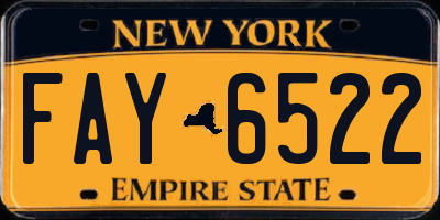 NY license plate FAY6522