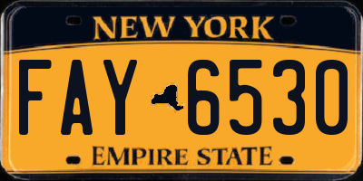 NY license plate FAY6530