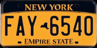 NY license plate FAY6540