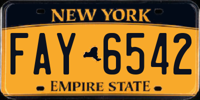 NY license plate FAY6542