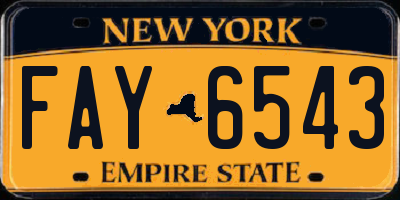 NY license plate FAY6543