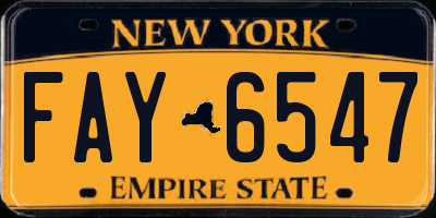 NY license plate FAY6547