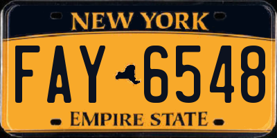 NY license plate FAY6548