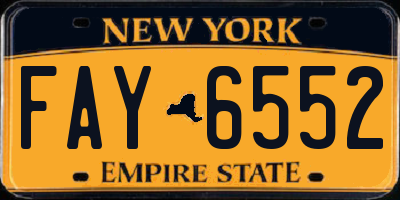 NY license plate FAY6552