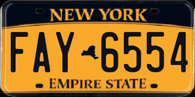 NY license plate FAY6554