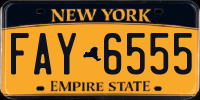 NY license plate FAY6555