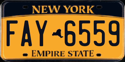 NY license plate FAY6559