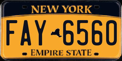 NY license plate FAY6560