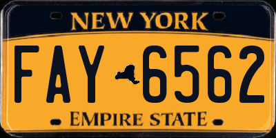 NY license plate FAY6562